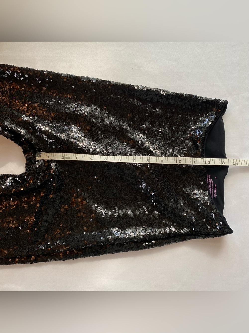 Commando x Revolve Black High Rise Sequined Leggings Small Edgy Downtown Loud - Picture 13 of 15